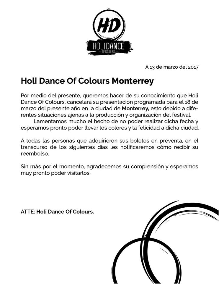 Holi Dance of Colours Monterrey Cancelado